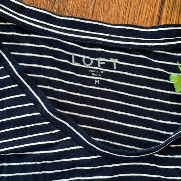 3 for $15 Loft navy and white striped casual top, size medium - Picture 6 of 8